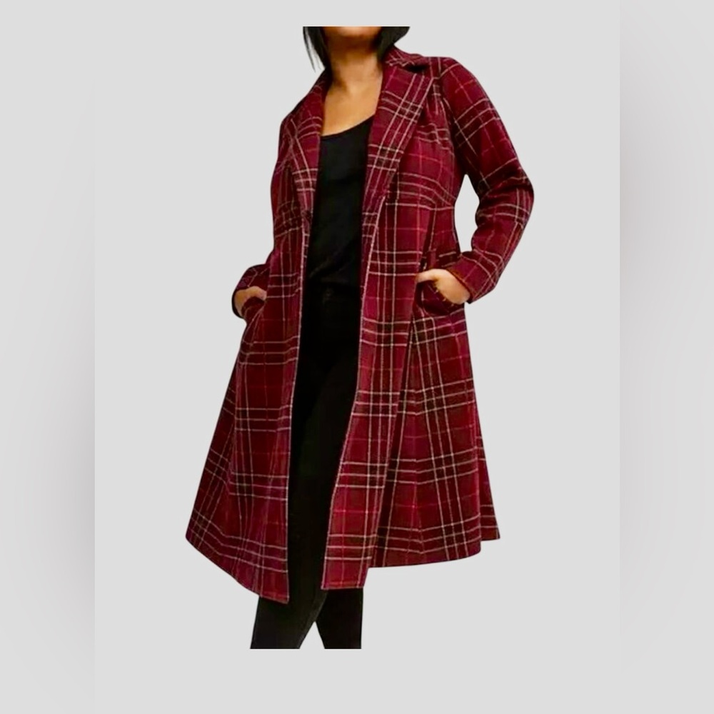 Plaid Women's Jacket - Red and Black